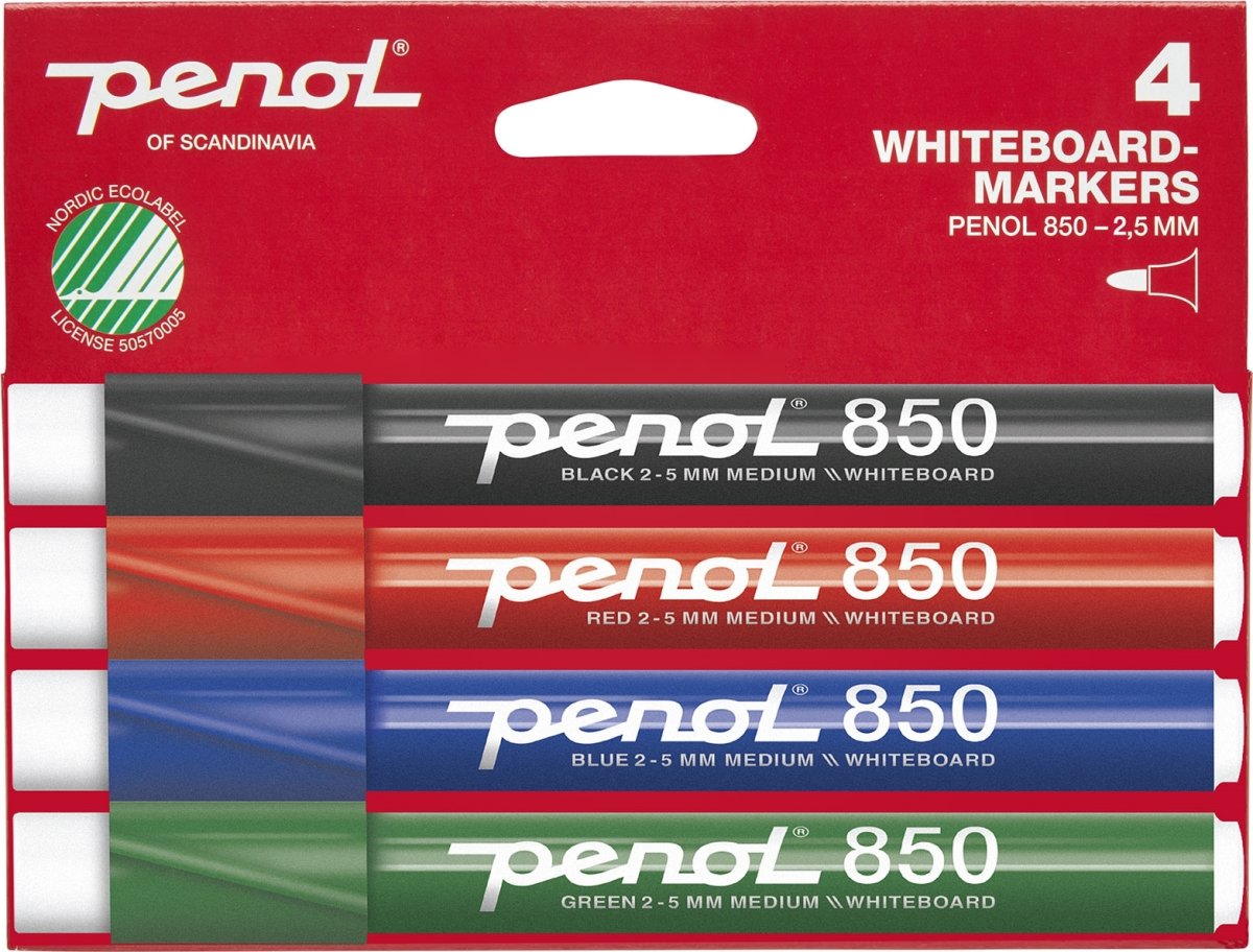 Penol 850 Whiteboardmarker sæt m. 4 stk.
