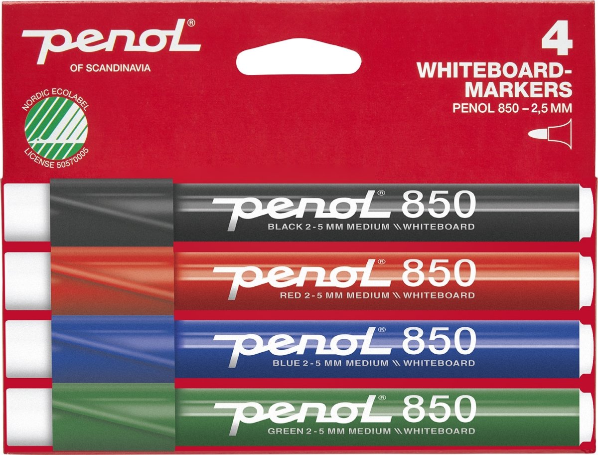 Penol 850 Whiteboardpenna set med 4 st.