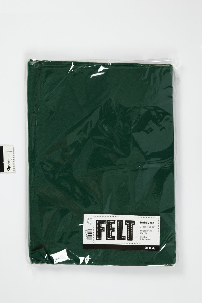 Hobbyfilt A4 21x30 cm 10 ark mörkgrön