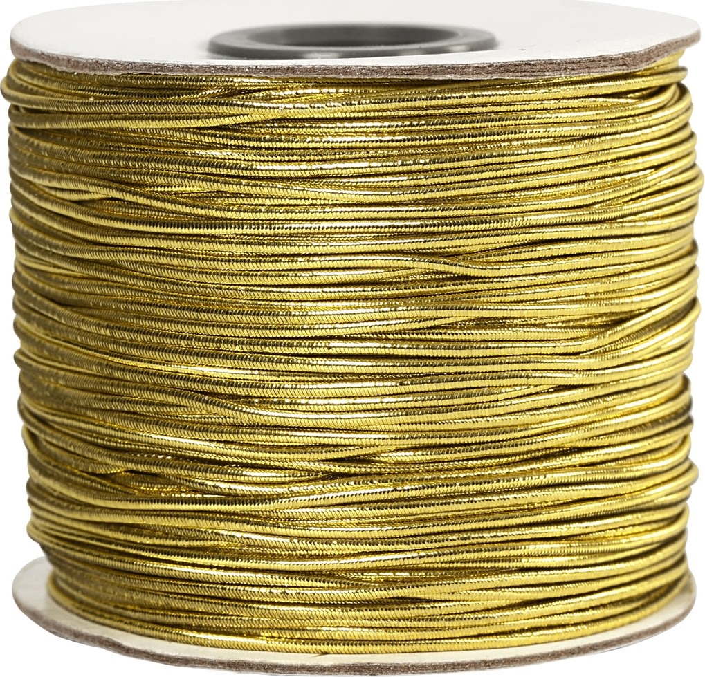 Elastiskt snöre 1 mm x 100 m Guld