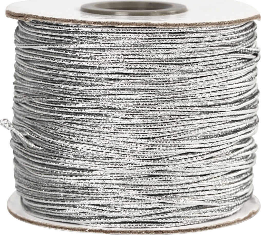 Elastiskt snöre 1 mm x 100 m Silver