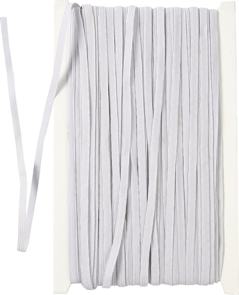 Elastiskt band 6 mm x 50 m Vit