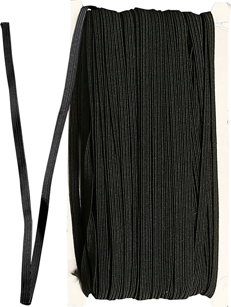 Elastiskt band 6 mm x 50 m Svart