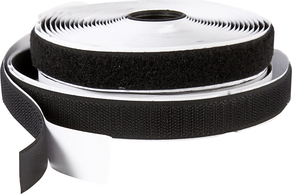 Kardborreband 20 mm x 5 m Svart