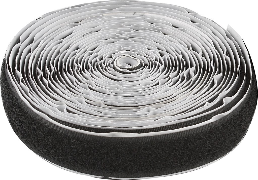 Kardborreband 20 mm x 5 m Svart