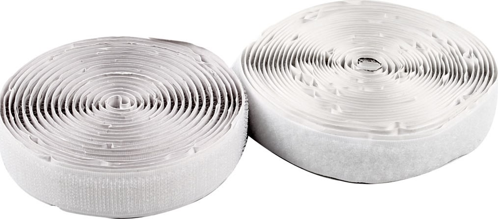 Kardborreband 20 mm x 5 m Vit