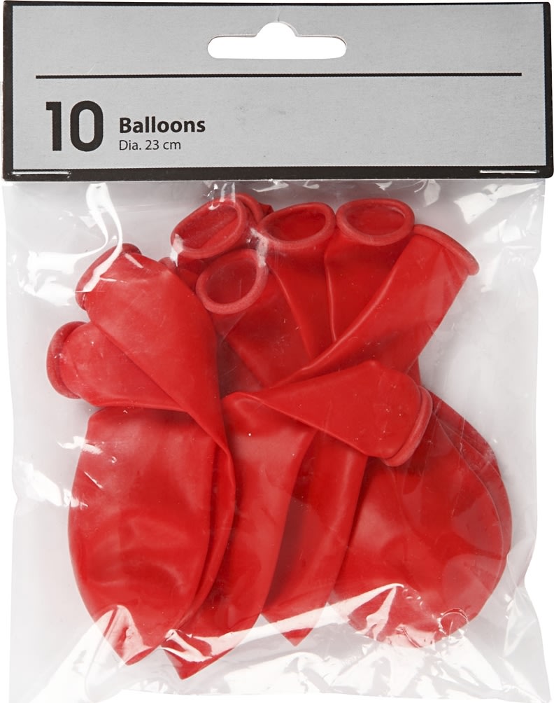 Balloner, rød, 10 stk