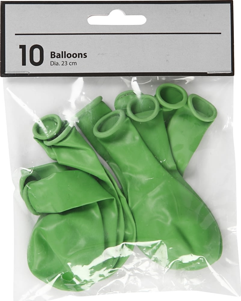 Balloner, grøn, 10 stk