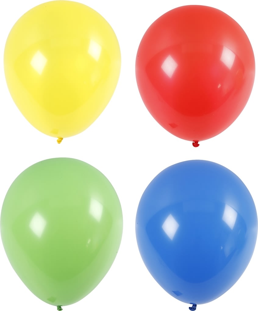Jätteballonger 4 st Gul/röd/grön/blå