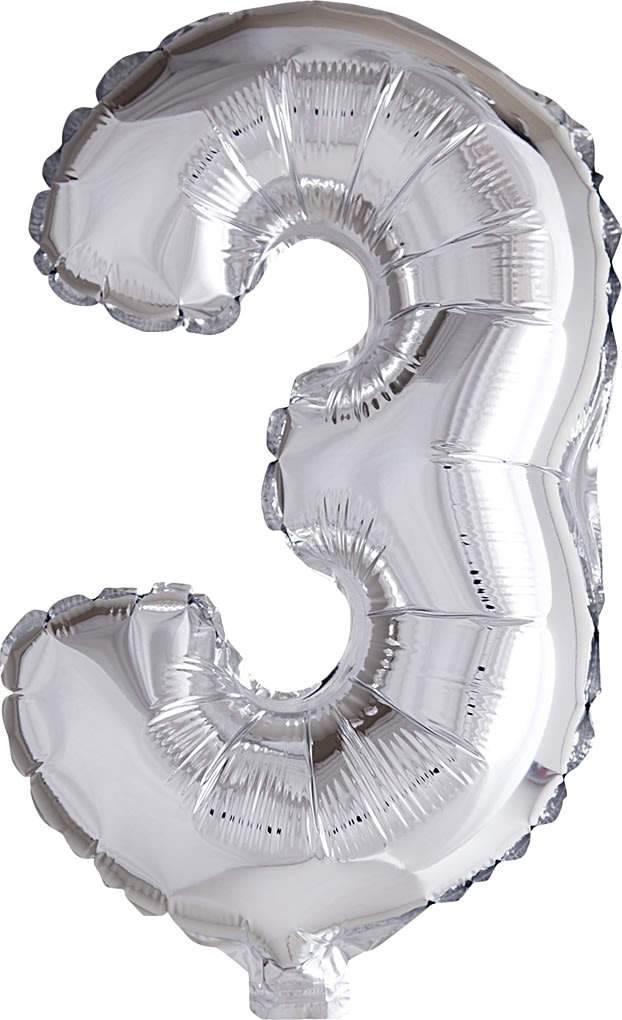 Folieballong Silver 3