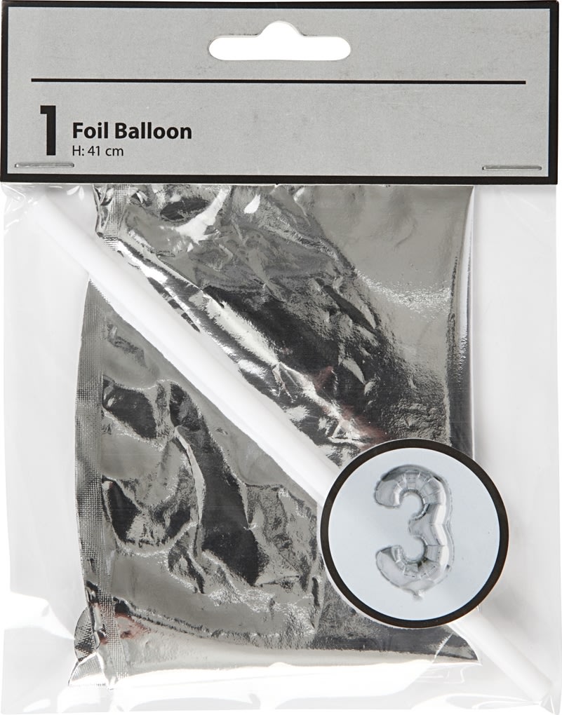 Folieballong Silver 3