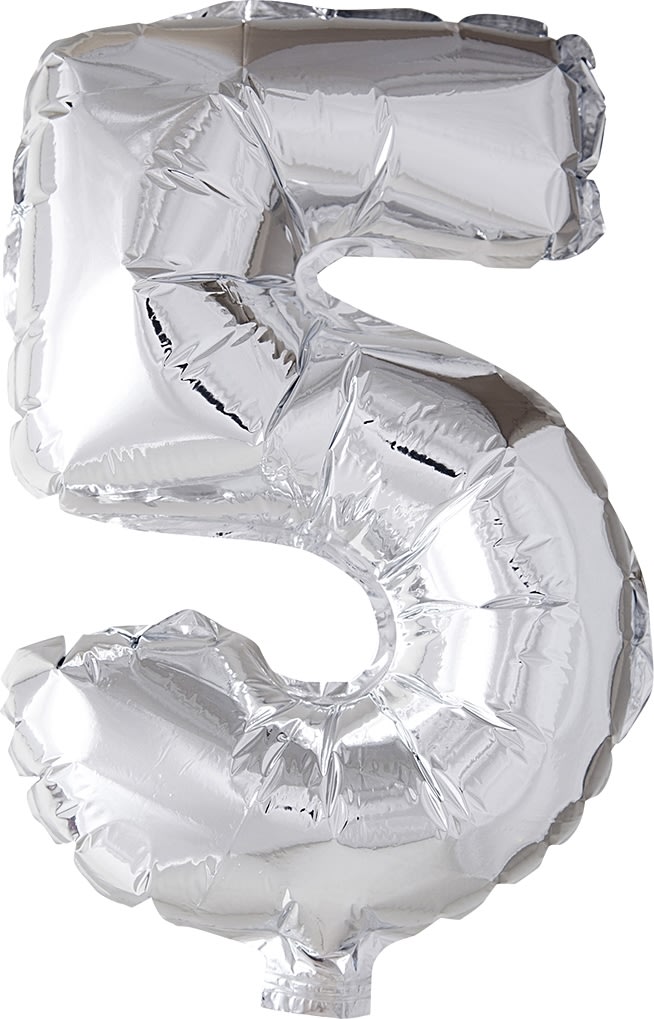 Folieballong Silver 5