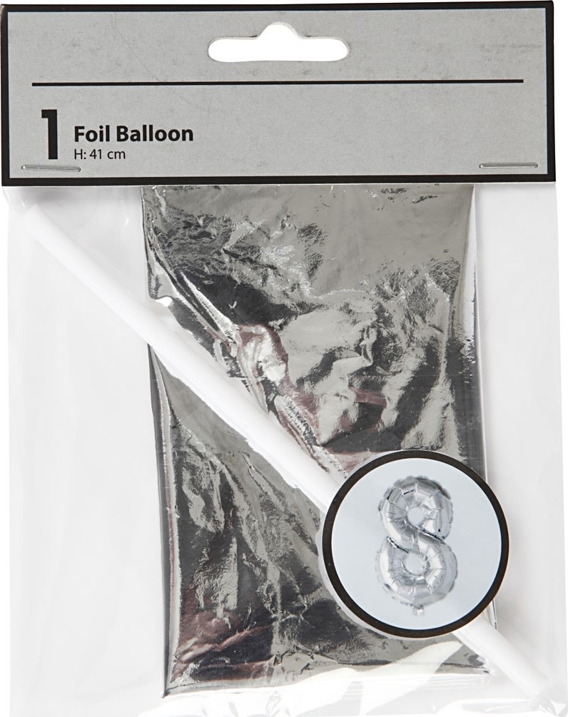 Folieballong Silver 8