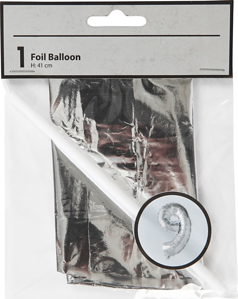 Folieballong Silver 9