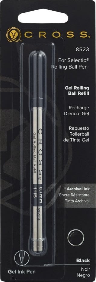 Cross rollerball refill, svart, medium