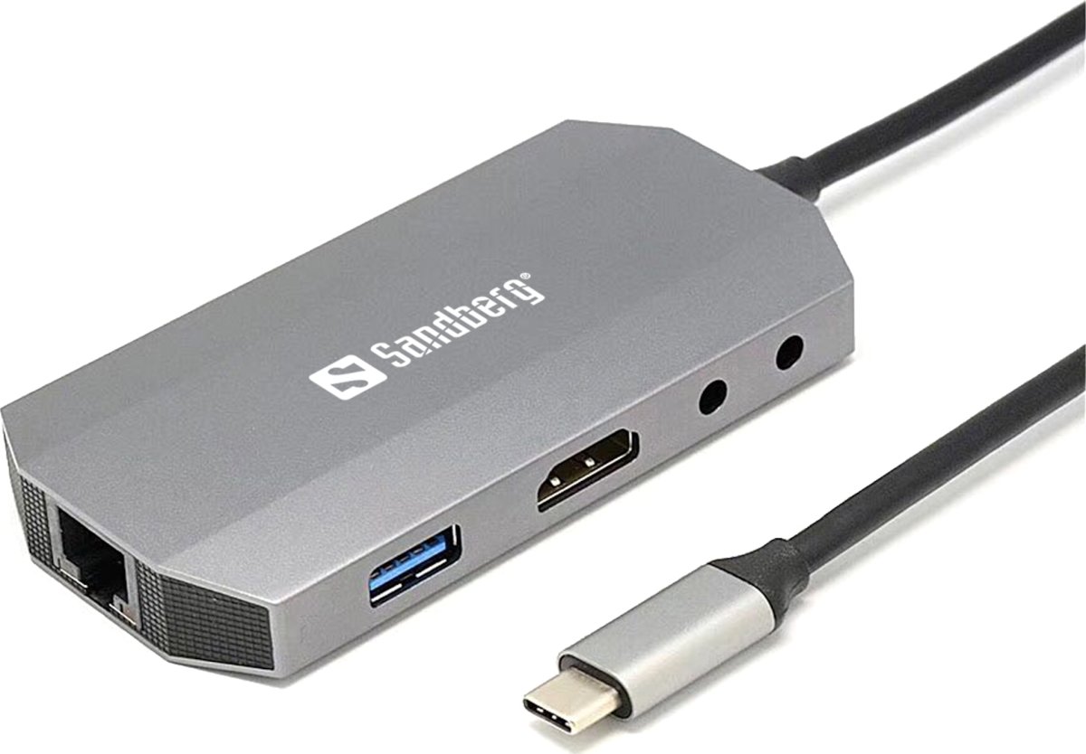 Dockningsstation Sandberg USB-C 6-i-1