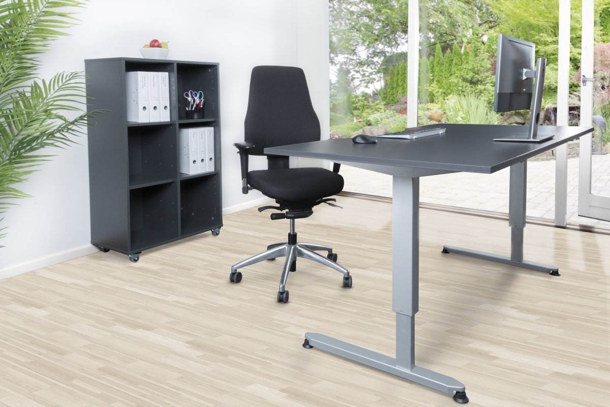 Möbelset Stay Bord Alu + Hylla + Kontorsstol