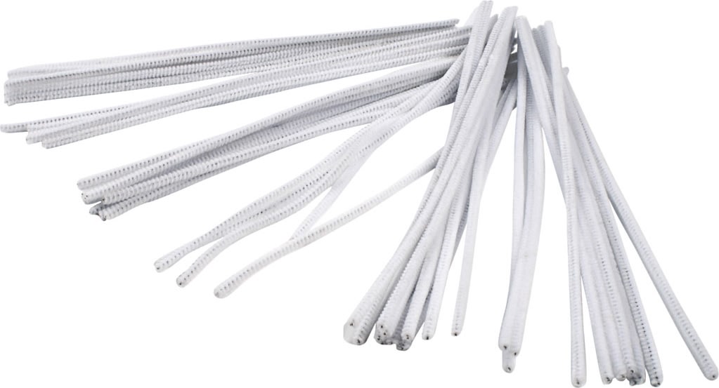 Piprensare Chenille 6 mm 50 st Vit