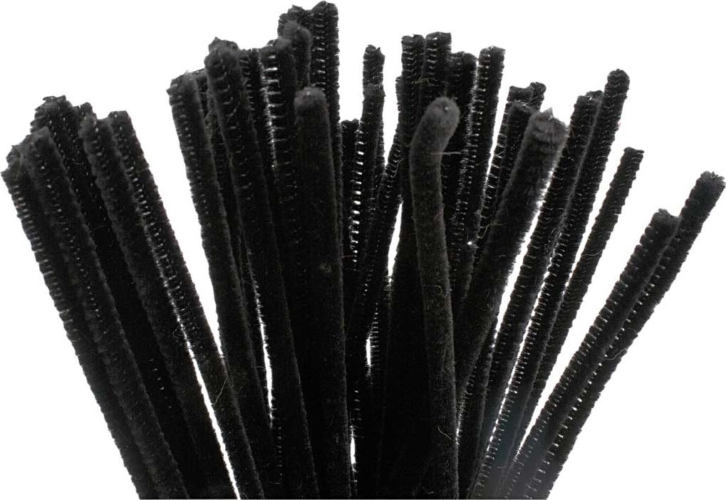 Piprensare Chenille 6 mm 50 st Svart