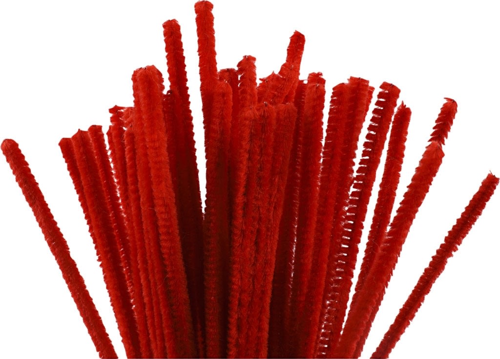 Piprensare Chenille 6 mm 50 st Röd