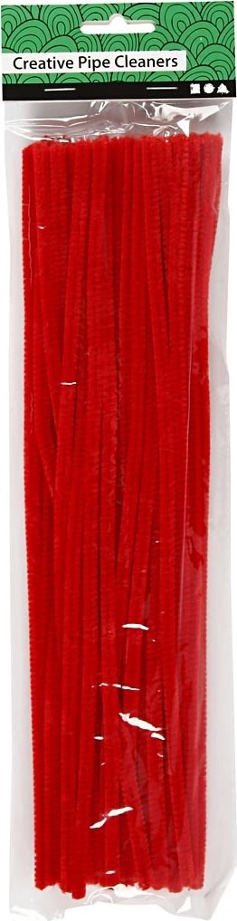 Piprensare Chenille 6 mm 50 st Röd