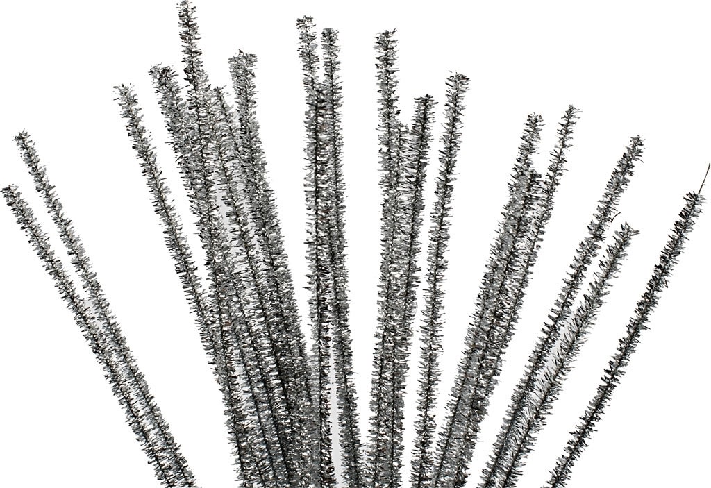 Piprensare Chenille 6 mm 24 st Silver