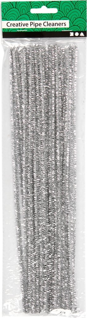 Piprensare Chenille 6 mm 24 st Silver
