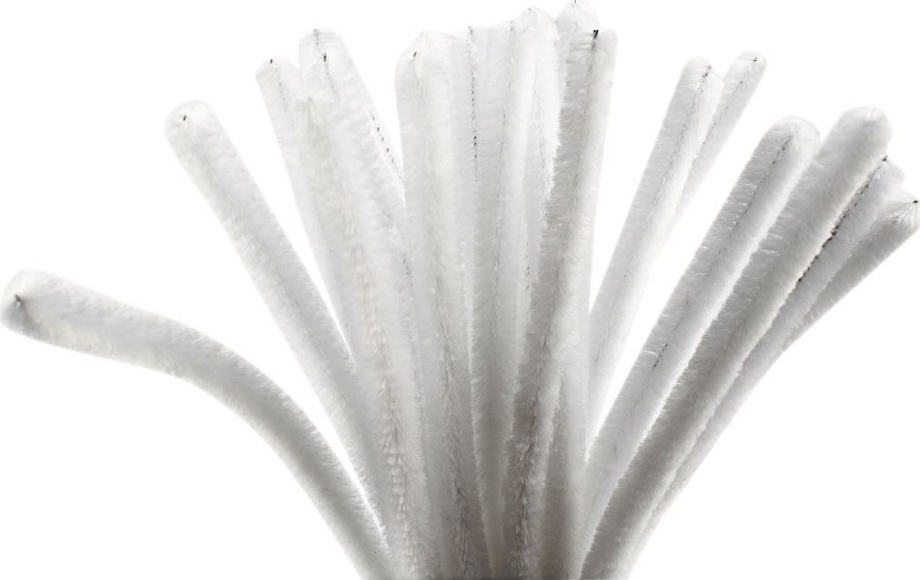 Piprensare Chenille 9 mm 25 st Vit