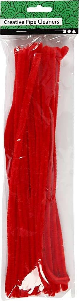 Piprensare Chenille 9 mm 25 st Röd