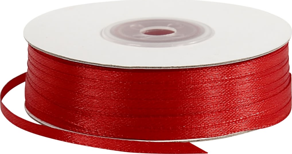 Satinband | 3mm x 100m | Röd