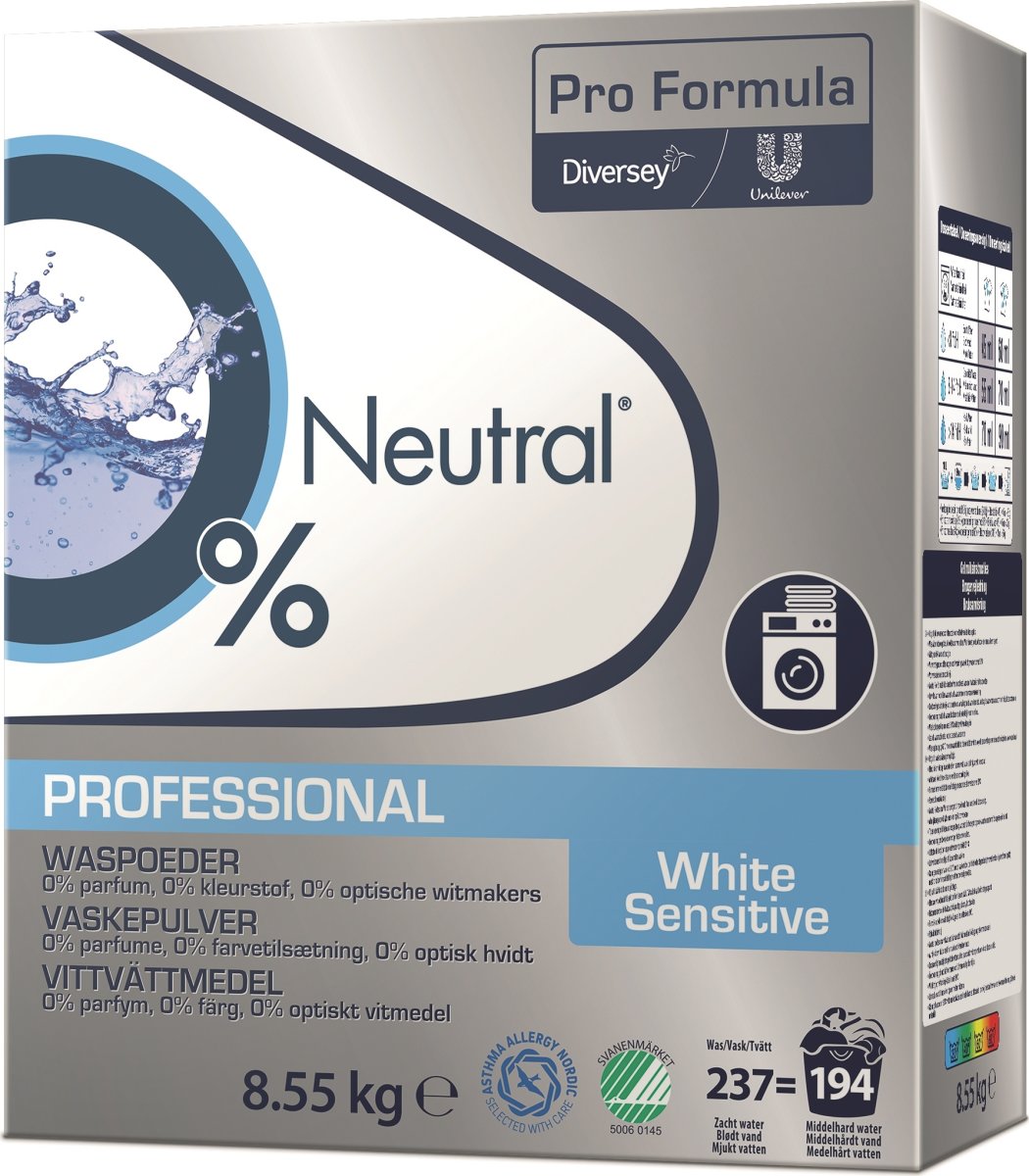 Tvättmedel Neutral Pro White Sensitive 8,55 kg