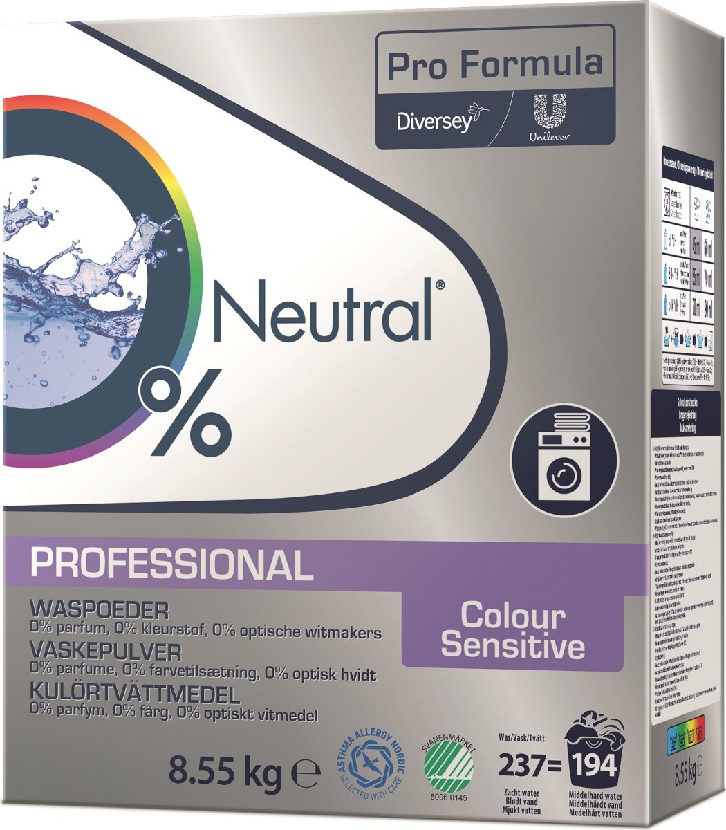 Neutral Pro Vaskepulver Colour Sensitive, 8,55 kg