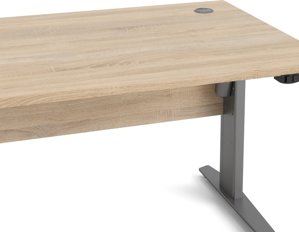 BudgetLine hæve/sænkebord, 150x80cm, eg/alu stel