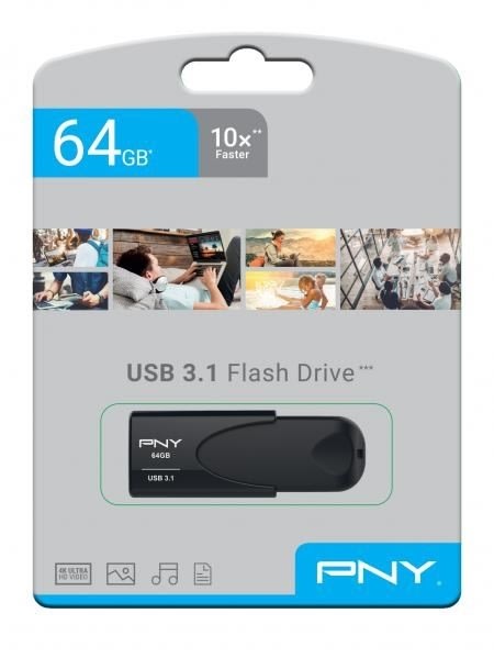 USB 3.1 PNY Attache 4 – 64 GB Svart