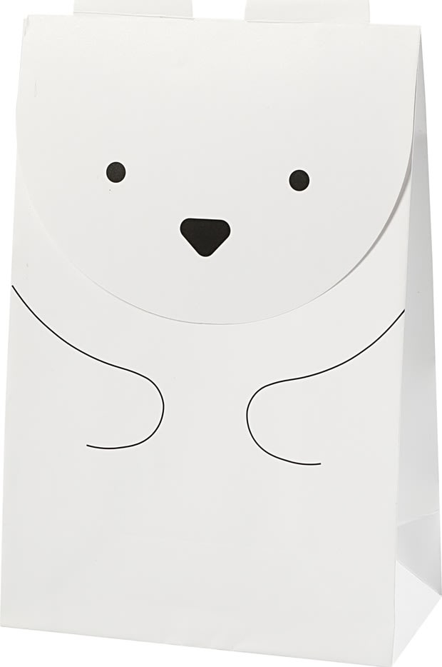 Gift Deco presentpåsar isbjörn 12x6x18 cm | 6 st.