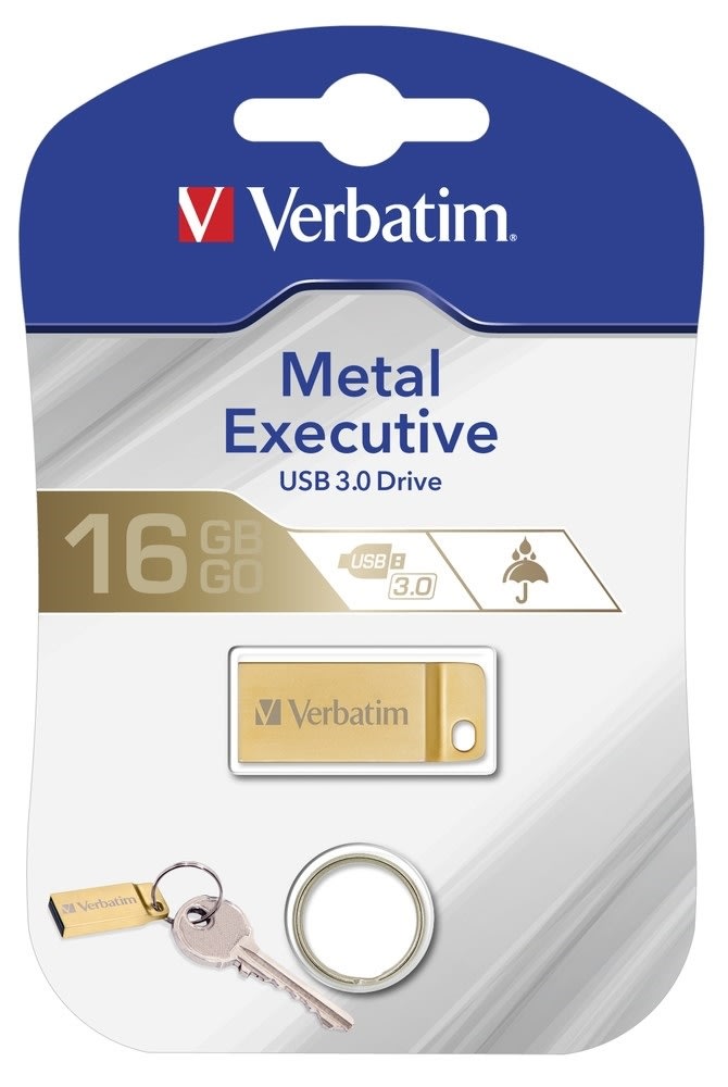 Verbatim USB 3.0 Metal Executive drev 16GB, guld