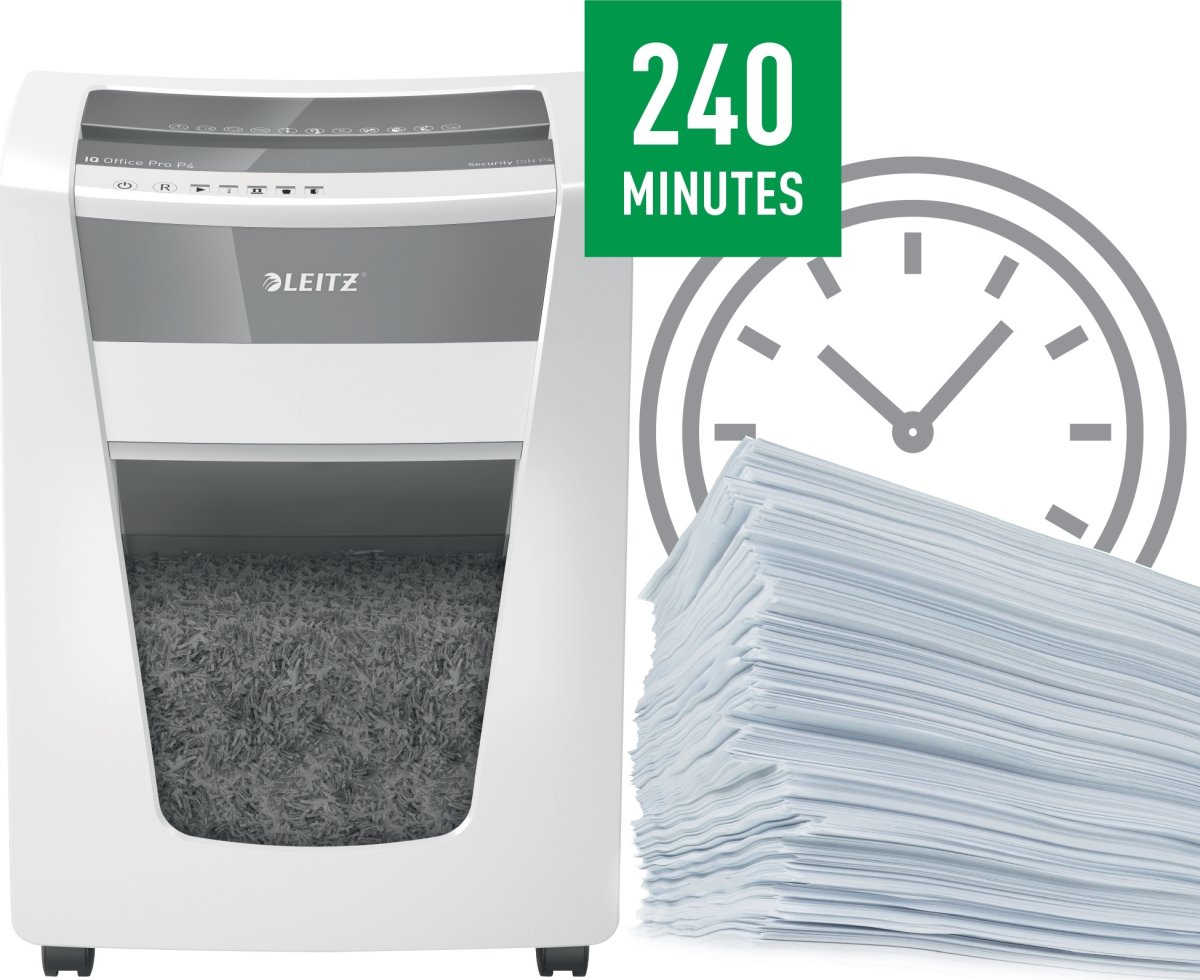 Dokumentförstörare Leitz IQ Office Pro P4 Vit