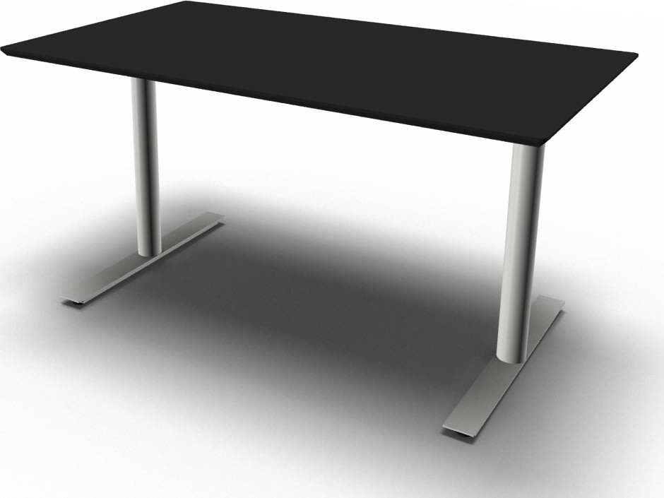 InLine hæve/sænkebord, 140x80 cm, sort/alu