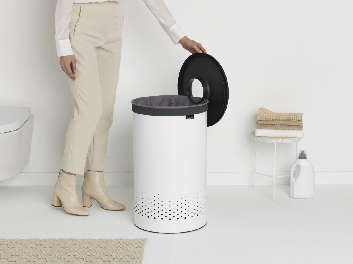 Tvättkorg Brabantia, 60 L, Vit