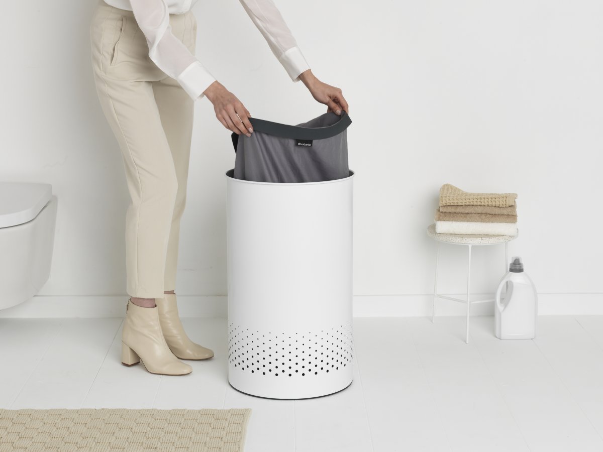 Tvättkorg Brabantia, 60 L, Vit