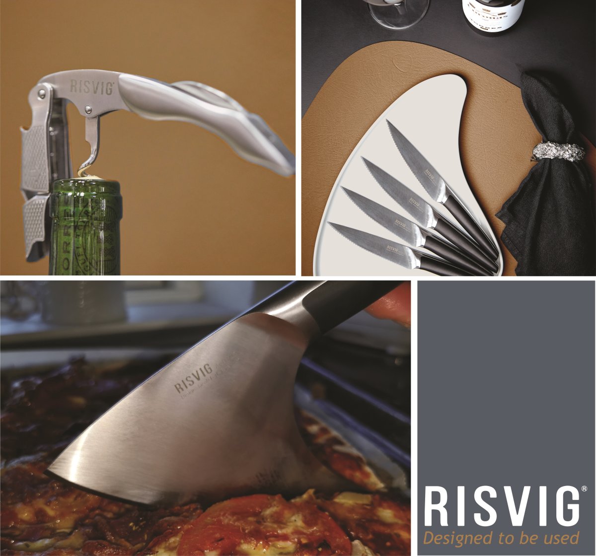 RISVIG Actus Pizza knivsæt til 4 personer