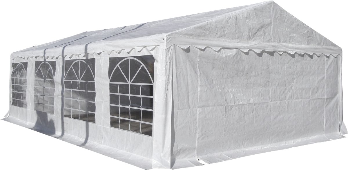 Partytält 5x8 m, 42 personer, PE, vitt