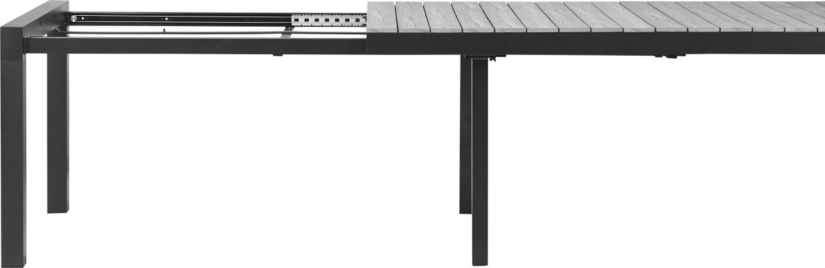 Johan havebord, sort/grå, 223/283/343x100 cm