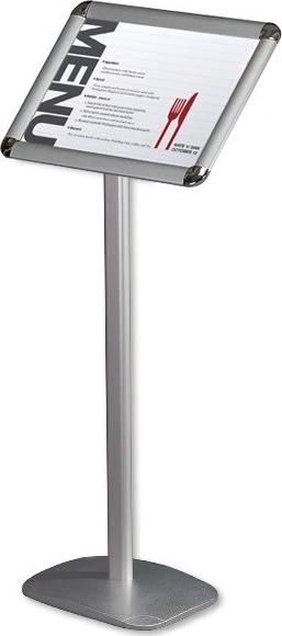 Skylthållare på stativ, Clip-on-ram, A3, aluminium