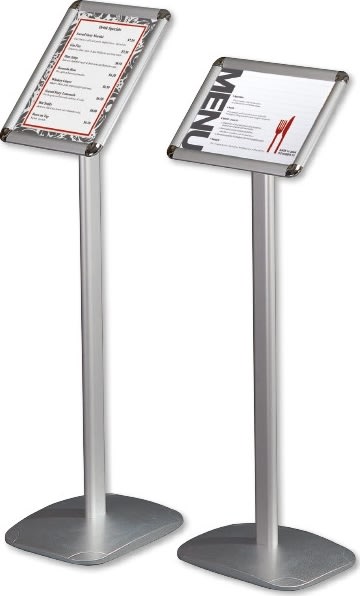 Skylthållare på stativ, Clip-on-ram, A3, aluminium