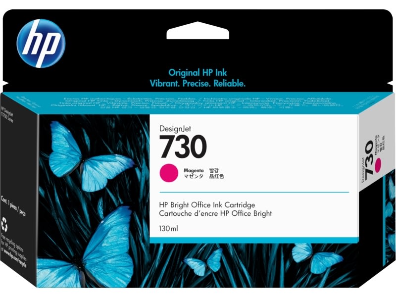 HP nr 730 P2V63A bläckpatron, magenta