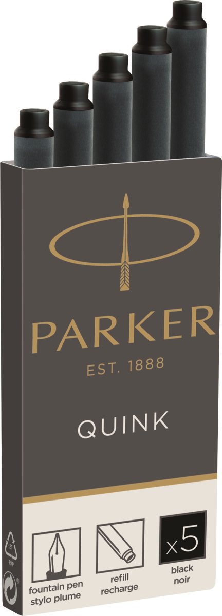 Parker Quink Refill | Reservoarpenna | Svart 5 st