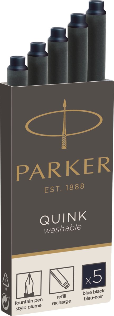 Parker Quink Refill Reservoarpenna | Blåsvart 5 st