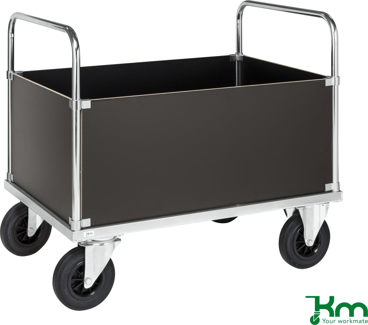 Flexi 630 m/4 höga sidor, 120x80x90, stål/laminat