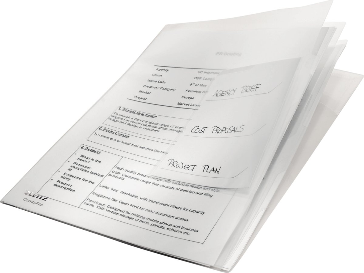 Leitz CombiFile chartek, med 3 rum, klar, (3stk)